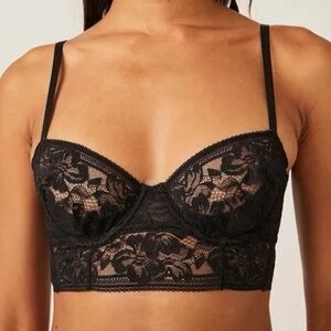 NWT Free People Intimately Sorento Demi Lace Longline Underwire Bra Sz 34C